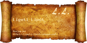 Ligeti Lipót névjegykártya